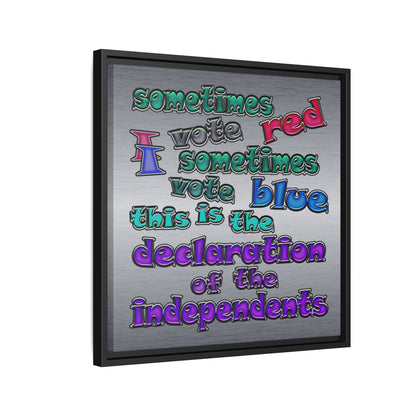 declaration of the independents - framed canvas art (brushed nickel)