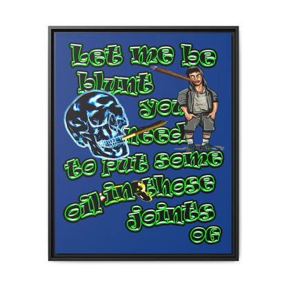 og - framed canvas art (dark blue)