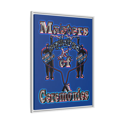 em cee squared - framed canvas art (dark blue)