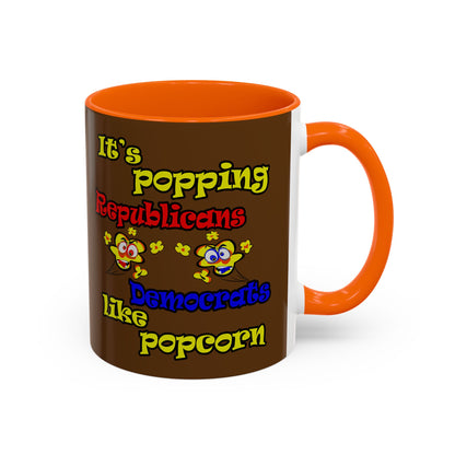 popping like popcorn - Accent Mug (brown)