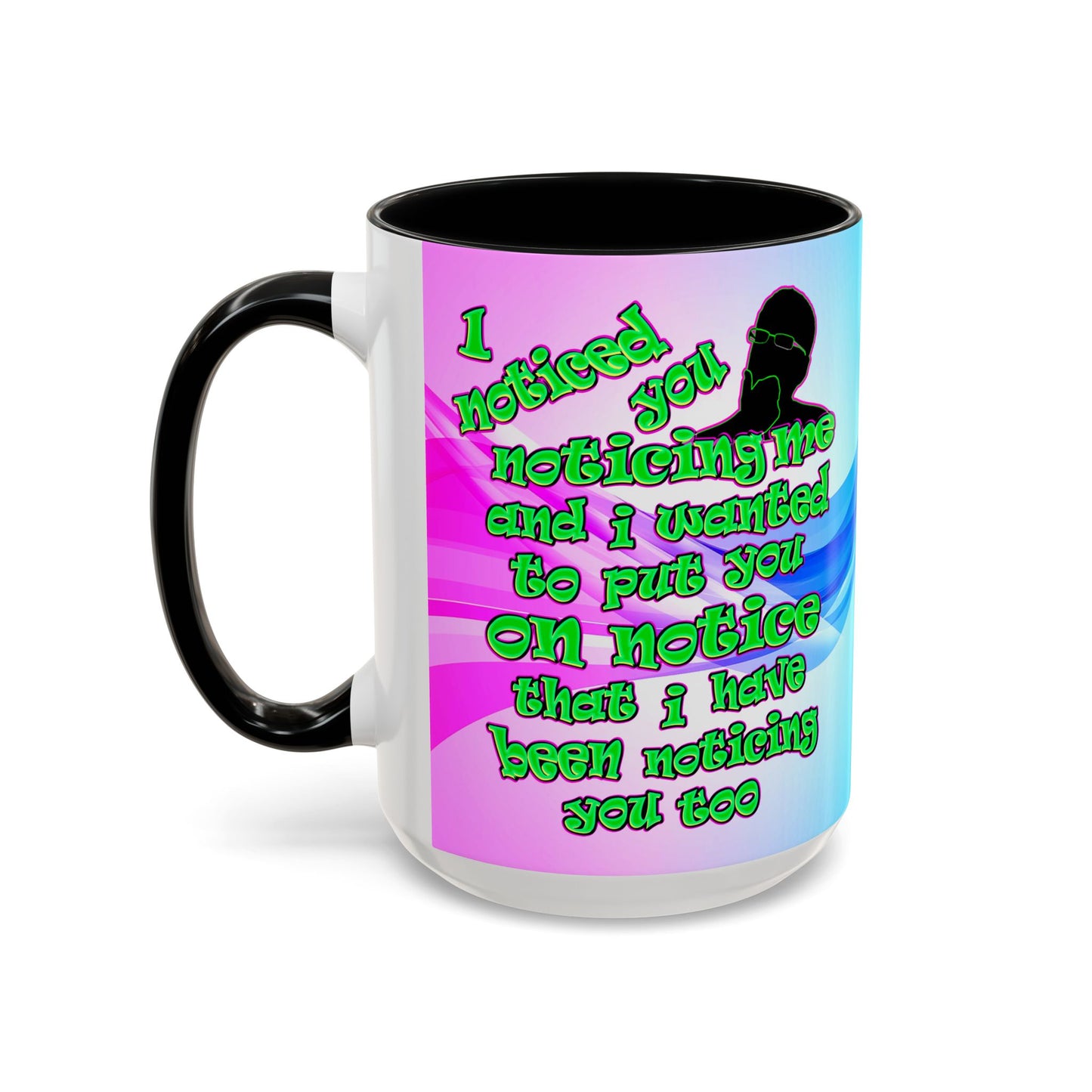 noticed you noticing - Accent Mug (light blue-pink wave)