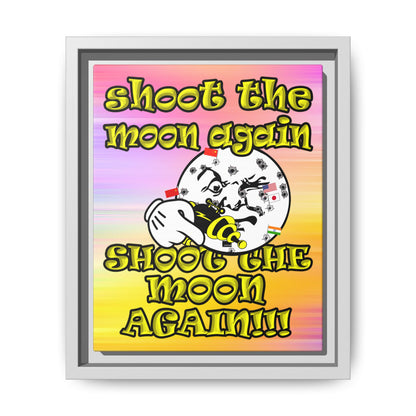 shoot the moon again - framed canvas art (color blur)