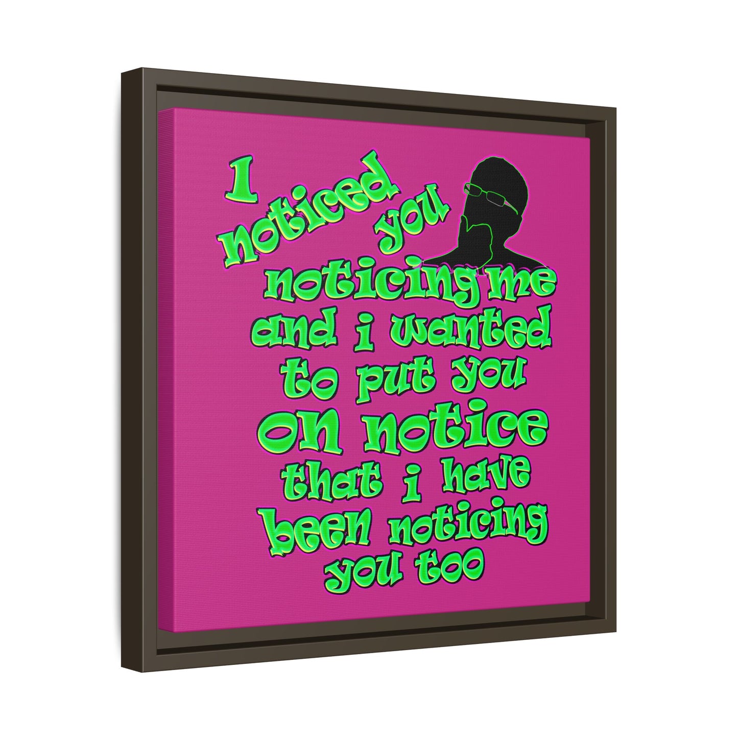 noticed you noticing - framed canvas art (pink)