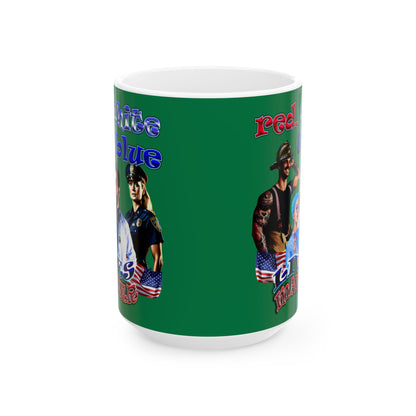 rw&b lives matter - White Mug (dark green)