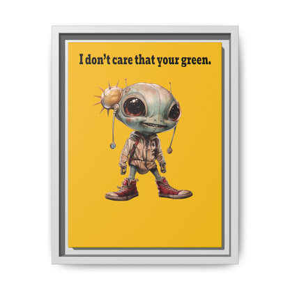 I don't care that your green - framed canvas art (yellow)