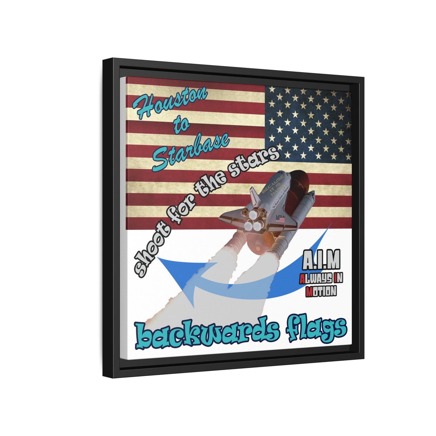 shoot for the stars - framed canvas art (white)