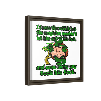 turtle race - framed canvas art (white)