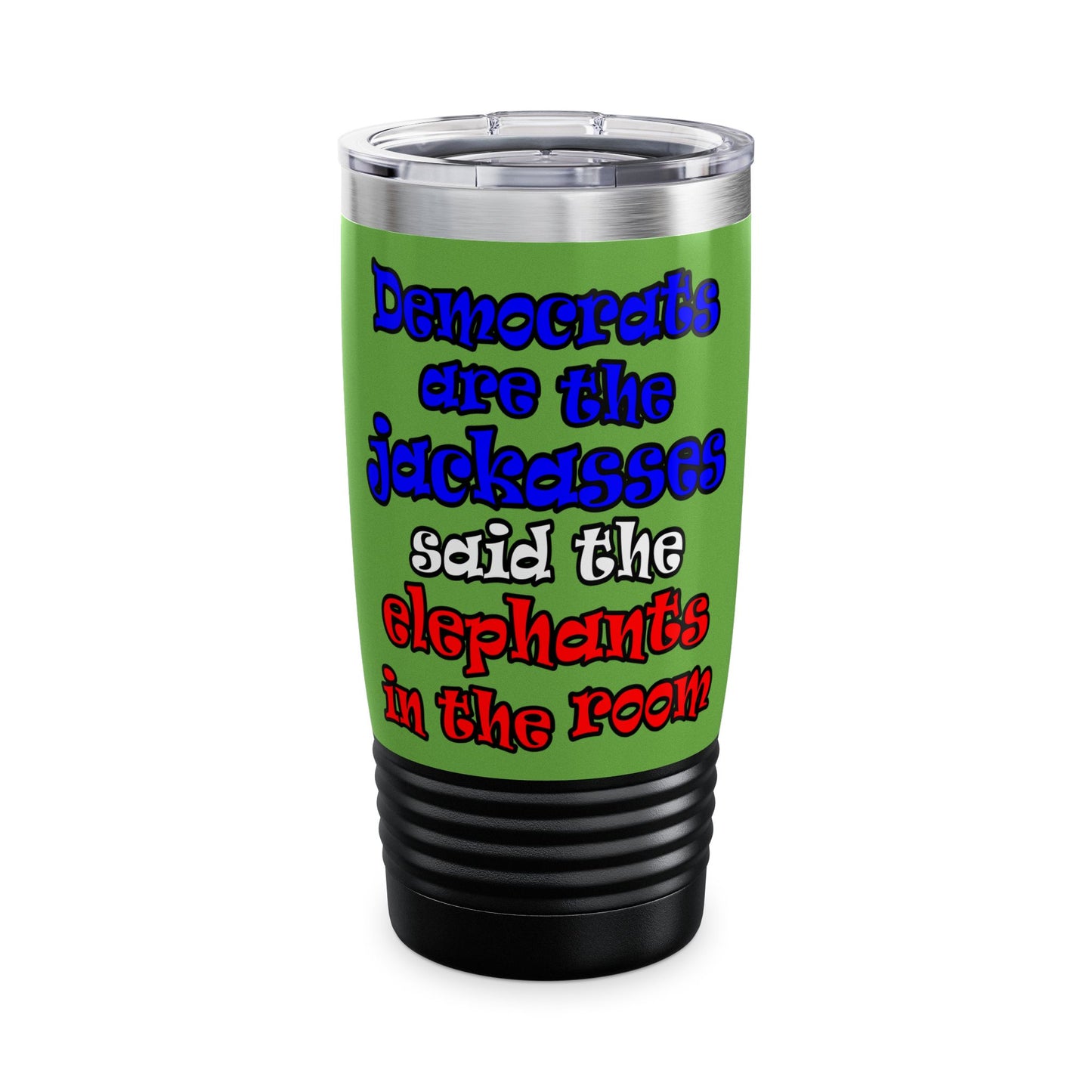 donkeys and elephants - Ringneck Tumbler, 20oz (green)