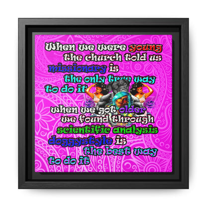 doggystyle - framed canvas art (pink swirl)