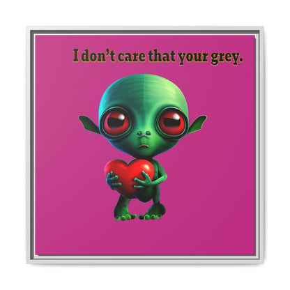 I don't care that your grey - framed canvas art (pink)