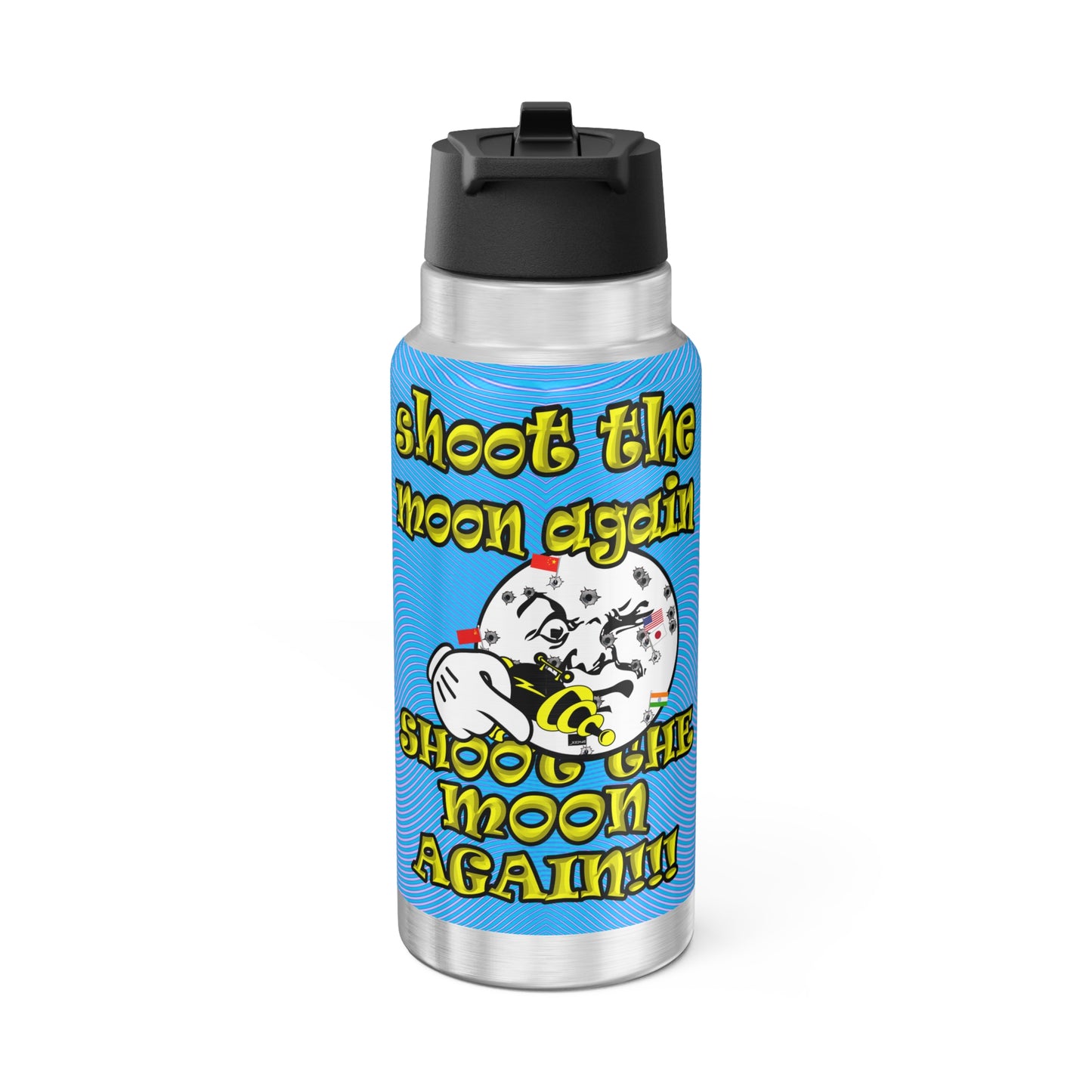 shoot the moon again - Gator Tumbler, 32oz  (light blue-purple wave)