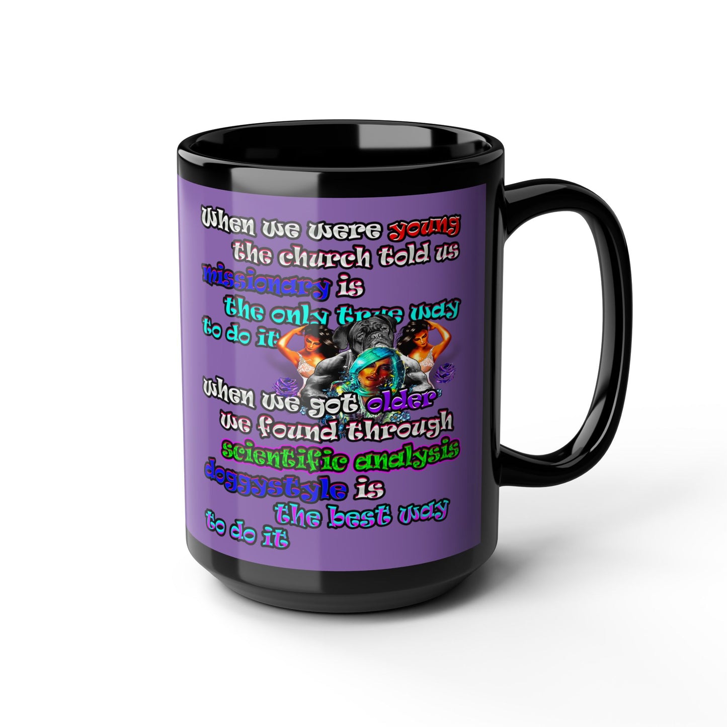 doggystyle - Black Mug (light purple)