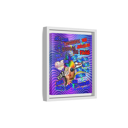 drop the beat - framed canvas art (purple wave)