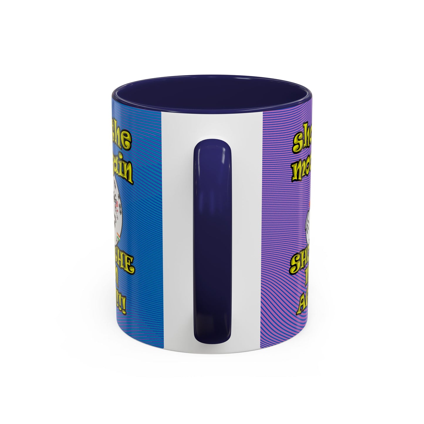 shoot the moon again - Accent Mug (light blue-purple wave)