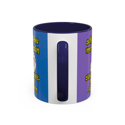 shoot the moon again - Accent Mug (light blue-purple wave)