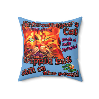 schrodinger's cat - Faux Suede Square Pillow - (light blue)