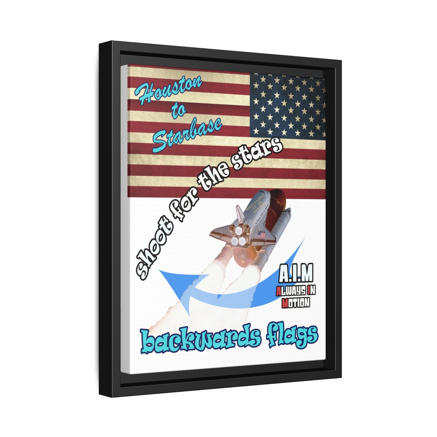 shoot for the stars - framed canvas art (white)