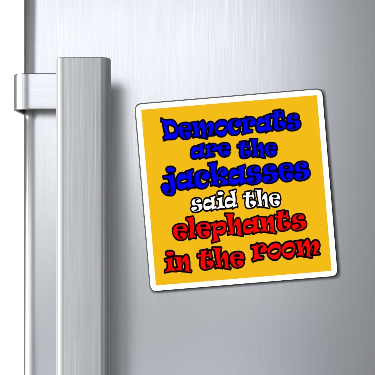 donkeys and elephants - Magnets - (yellow)
