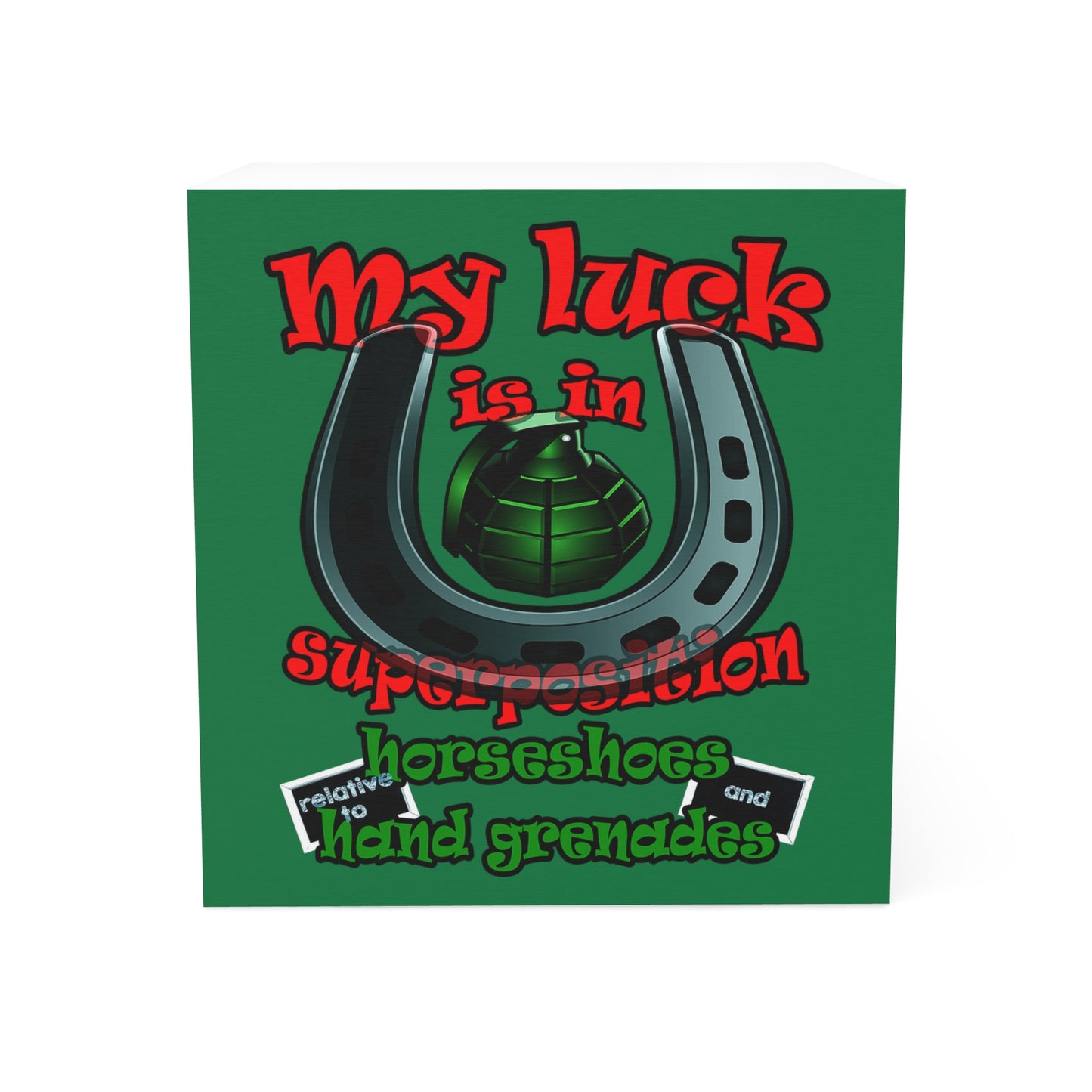 my luck - note cube (dark green)