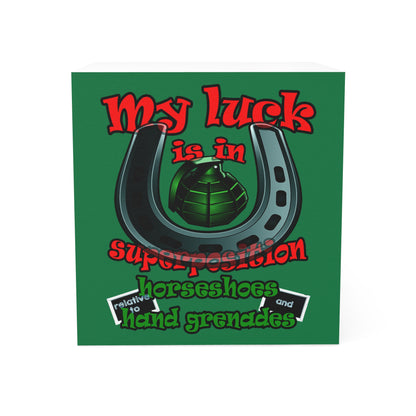my luck - note cube (dark green)