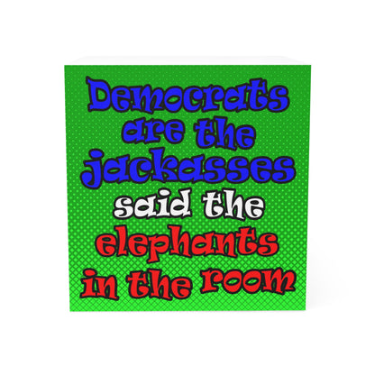 donkeys and elephants - note cube (logo green)