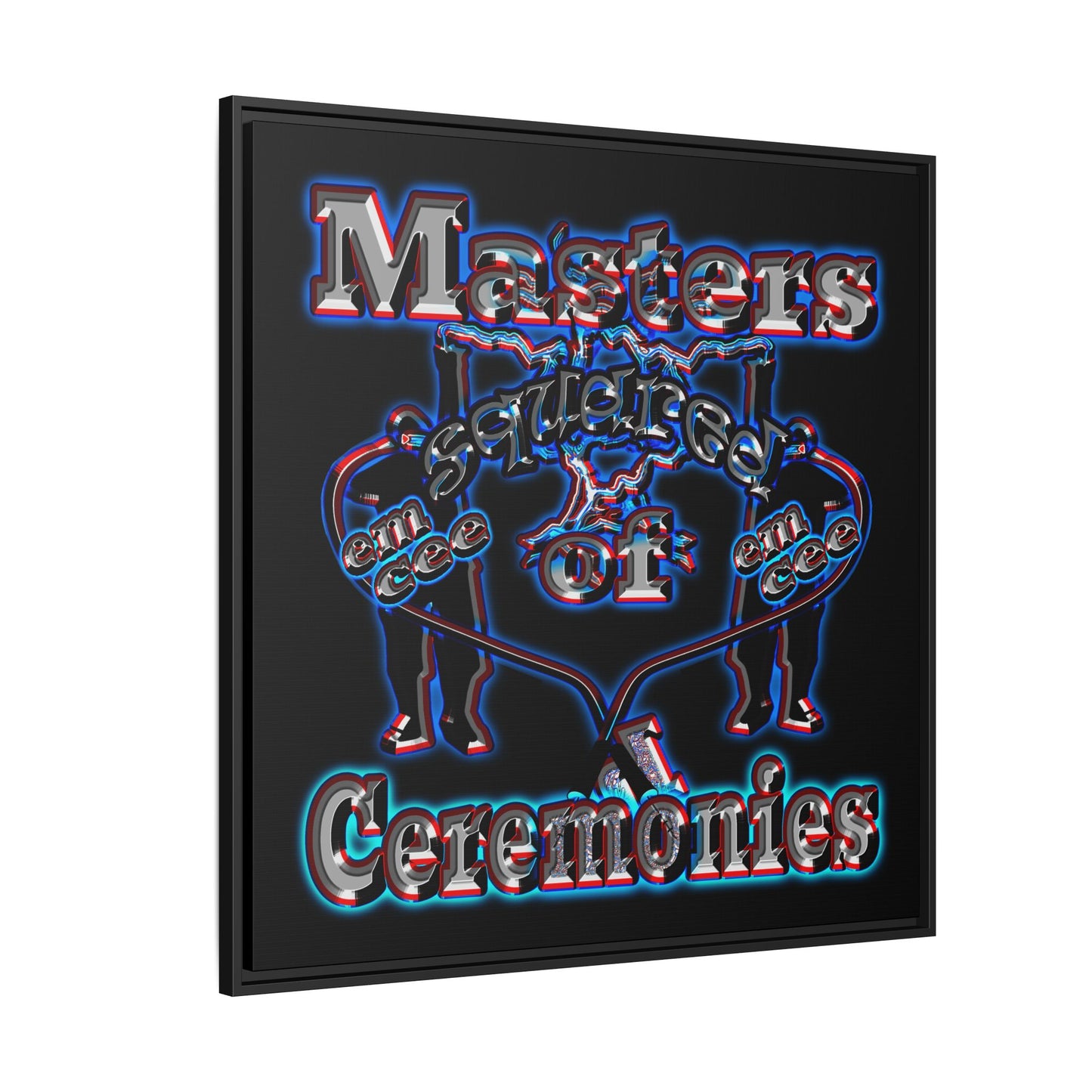 em cee squared - framed canvas art (black)