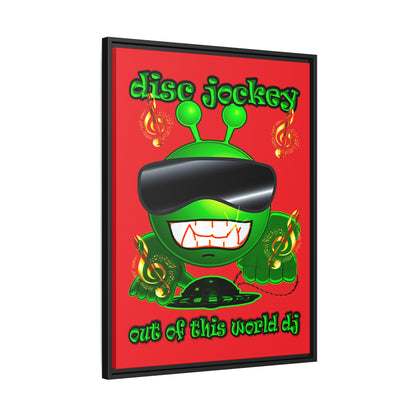 disc jockey - framed canvas art (red)