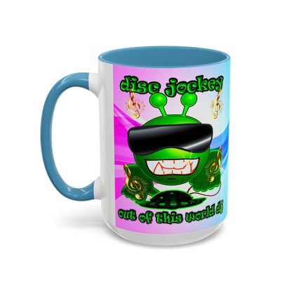 disc jockey - Accent Mug (light blue-pink wave)