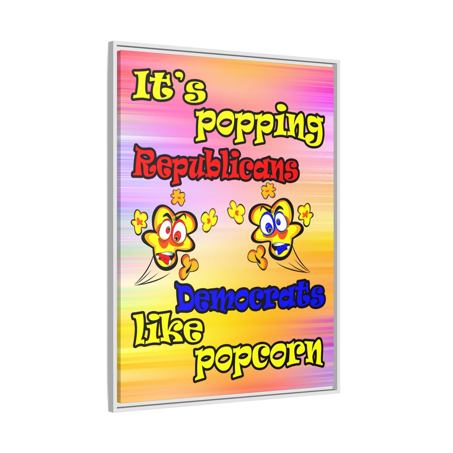 popping like popcorn - framed canvas art (color blur)
