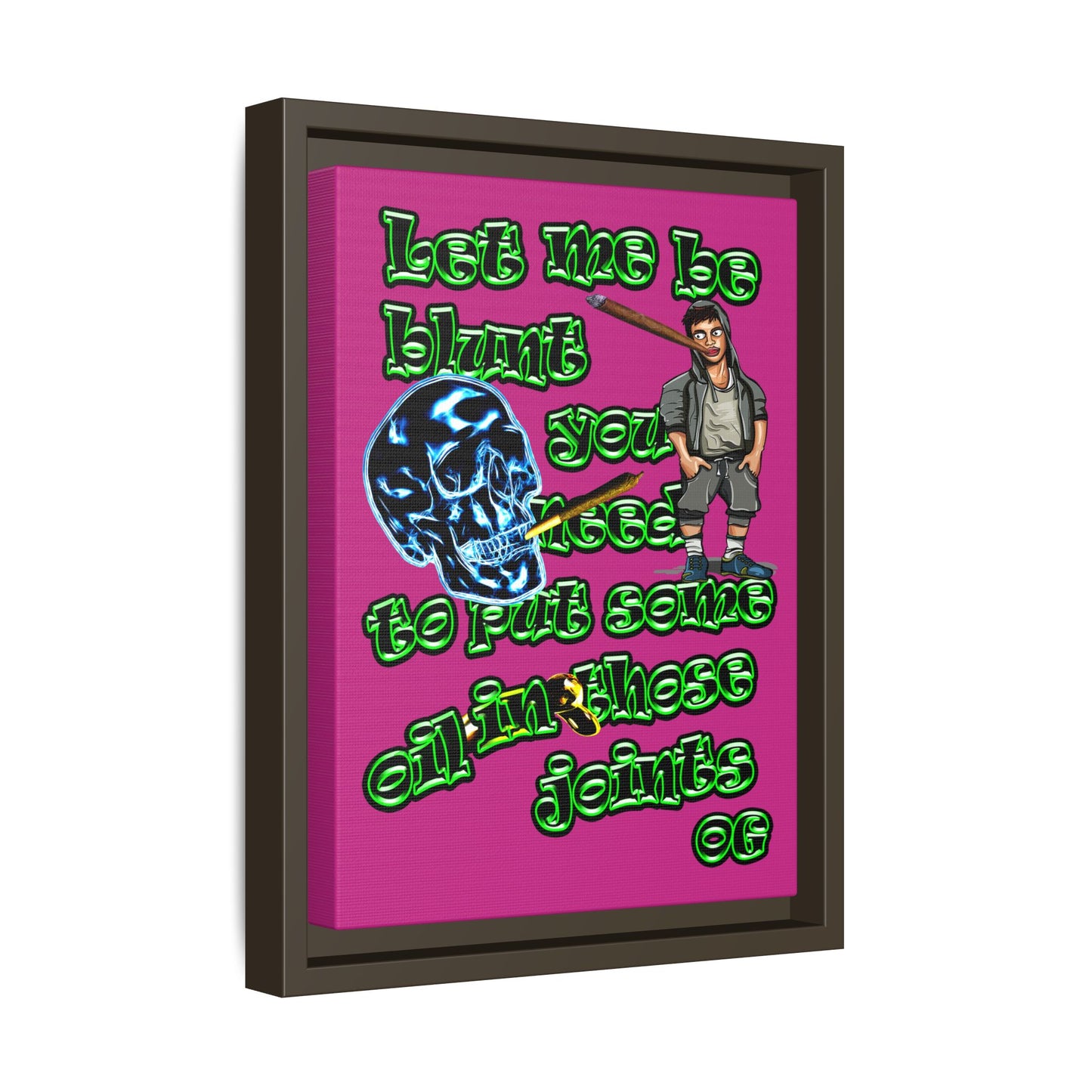 og - framed canvas art (pink)