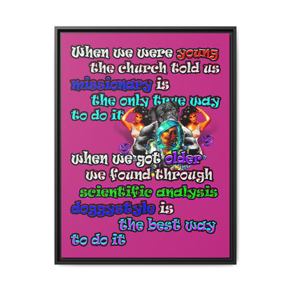 doggystyle - framed canvas art (pink)