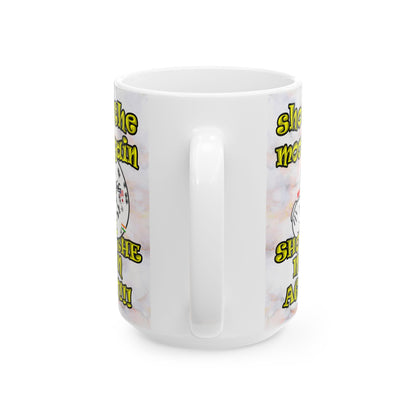 shoot the moon again - White Mug (white marble)