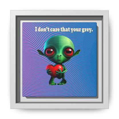 I don't care that your grey - framed canvas art (light blue-purple wave)
