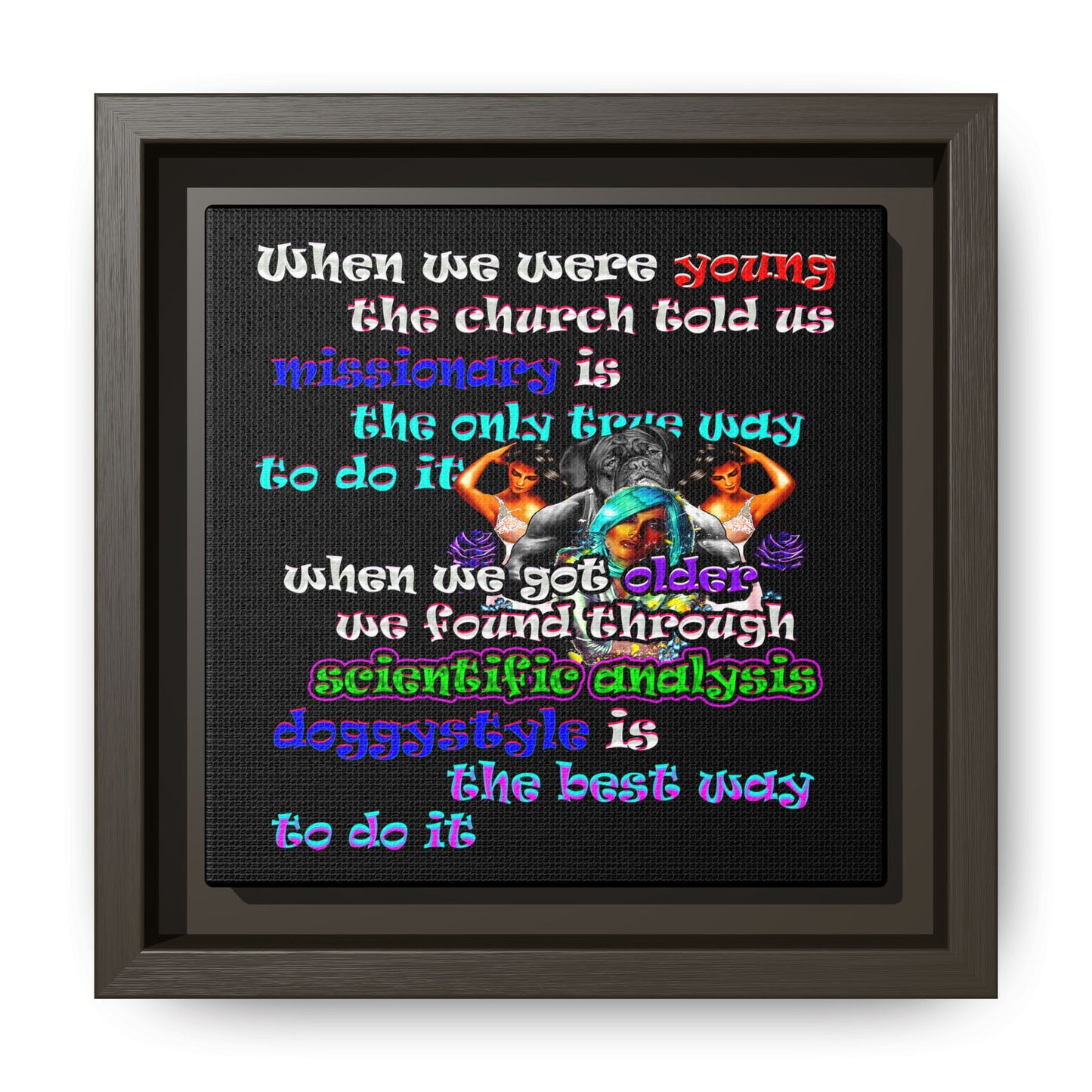 doggystyle - framed canvas art (black)