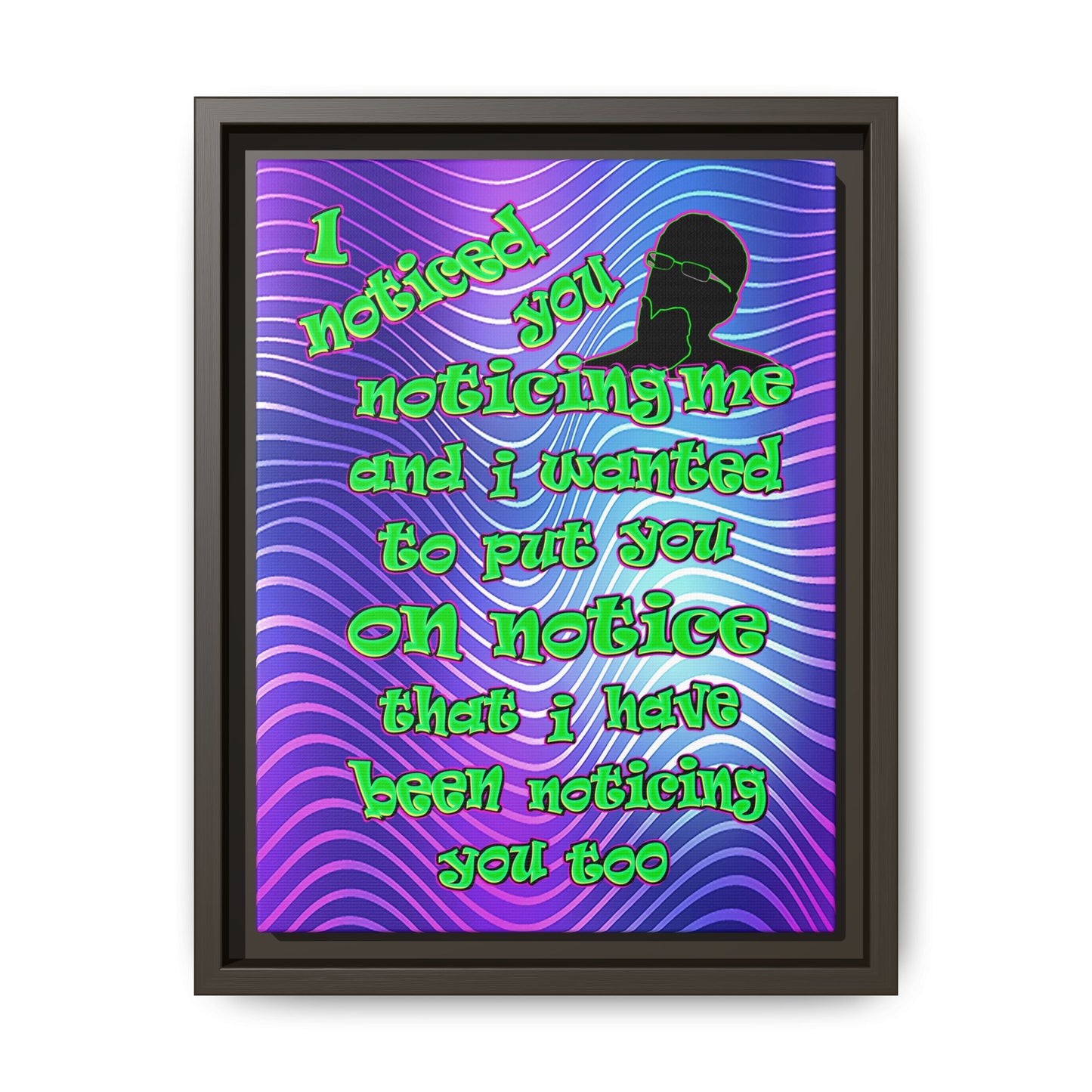 noticed you noticing - framed canvas art (purple wave)