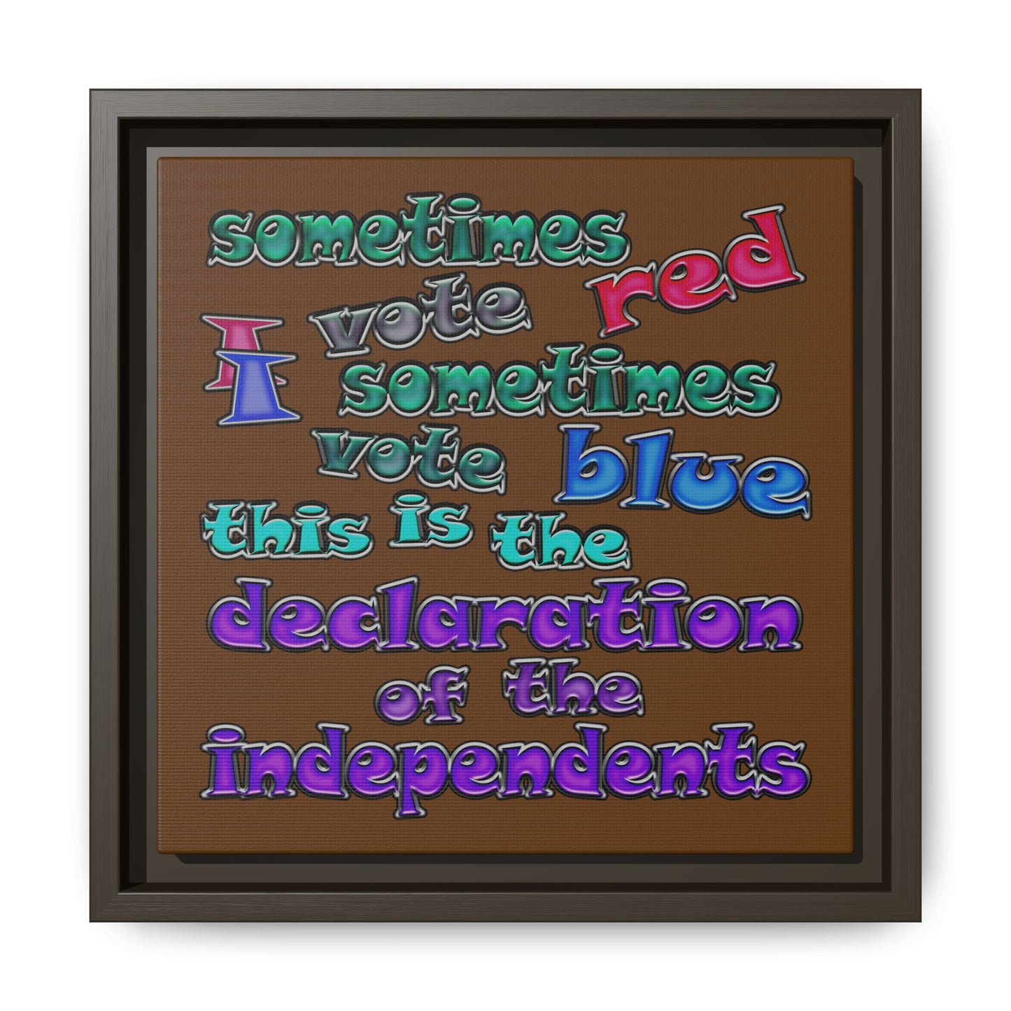 declaration of the independents - framed canvas art (brown)