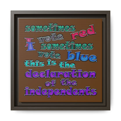 declaration of the independents - framed canvas art (brown)