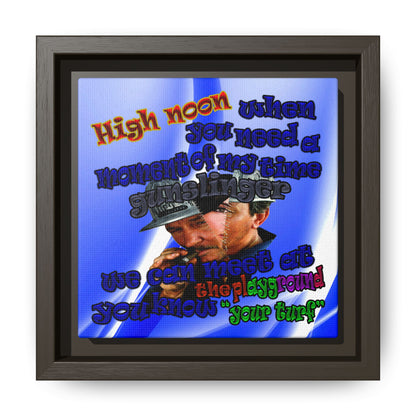 high noon - framed canvas art (blue-white wave)