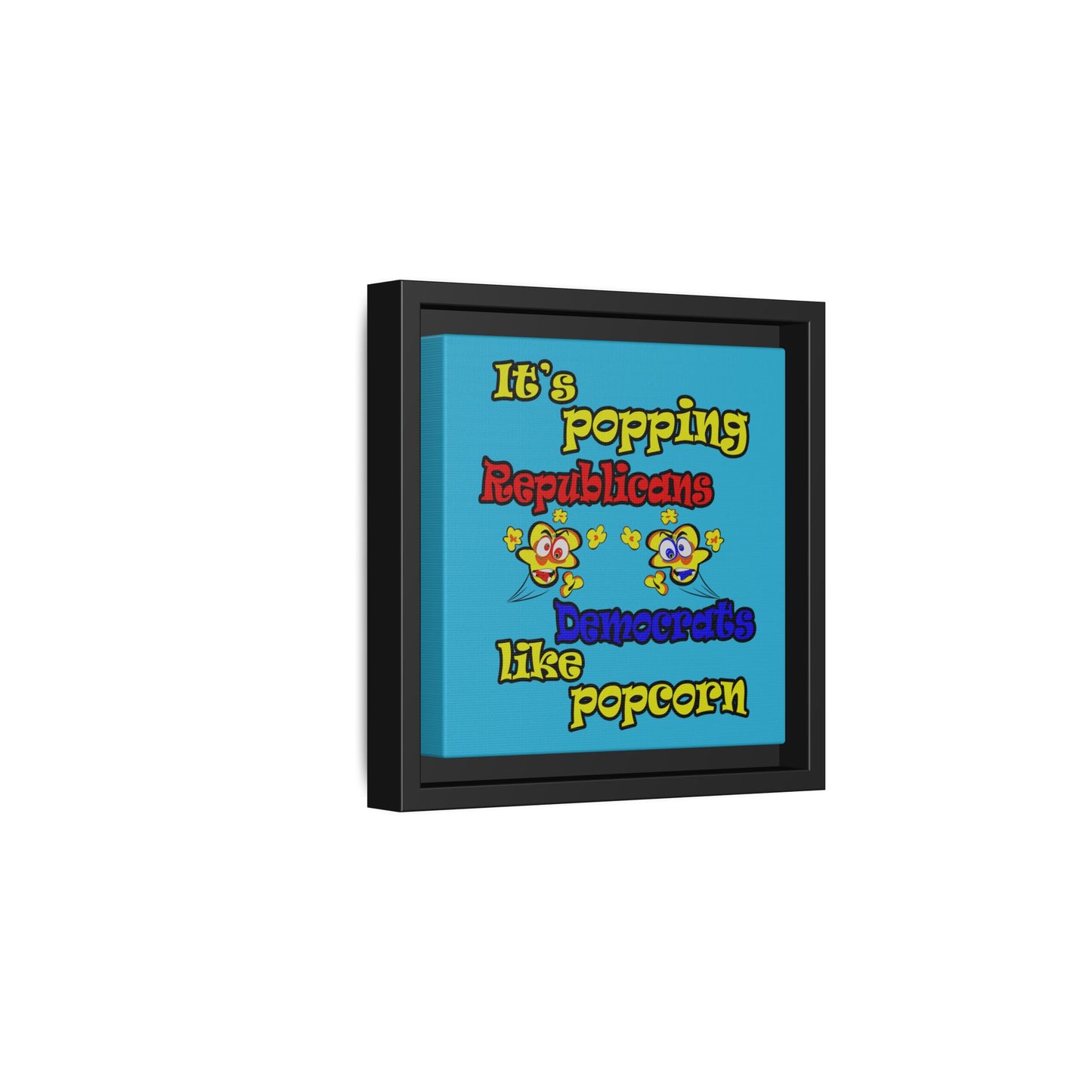popping like popcorn - framed canvas art (turquoise)