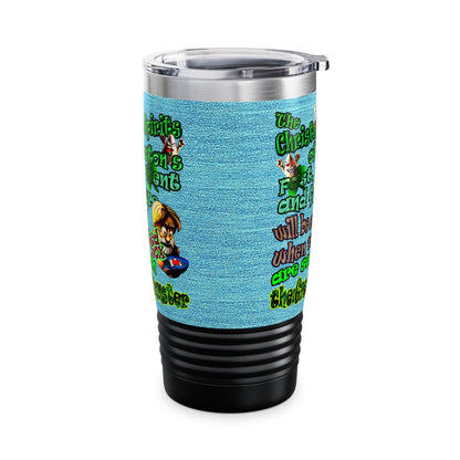 christmas spirits of boston - Ringneck Tumbler, 20oz (faded blue)