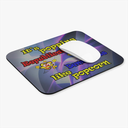 popping like popcorn - Mouse Pad (Rectangle) (grey-pink wave)