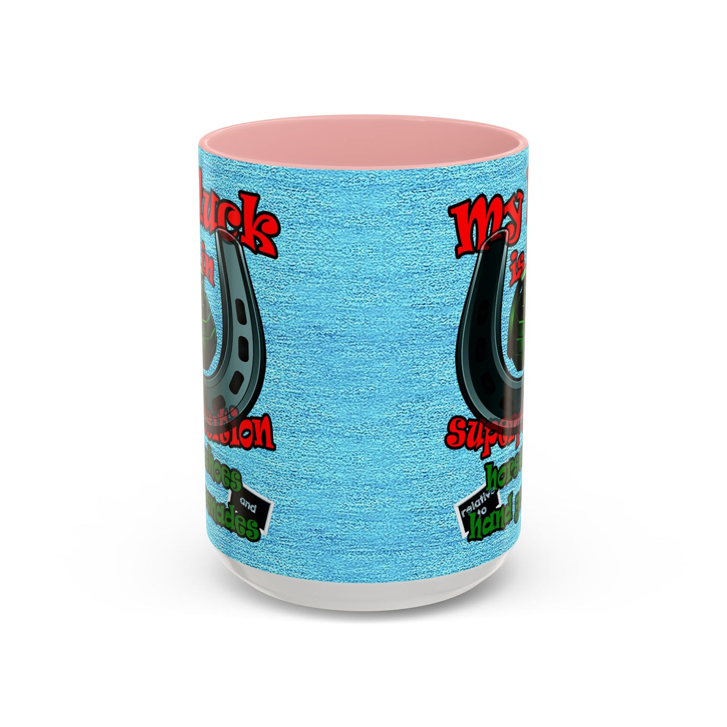 my luck - Accent Mug (faded dark blue)