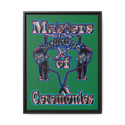 em cee squared - framed canvas art (dark green)