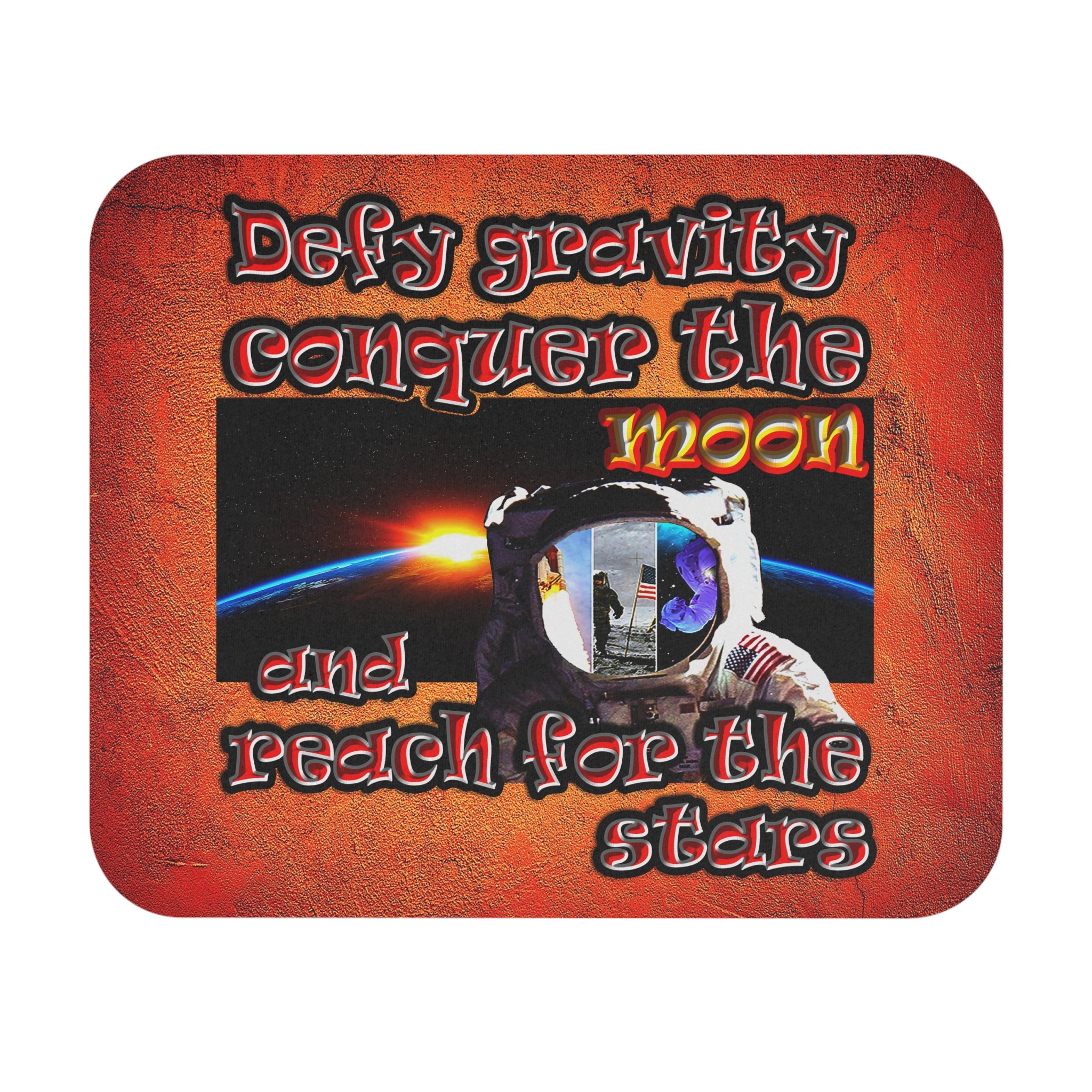 defy conquer reach - Mouse Pad (Rectangle) (burnt orange)