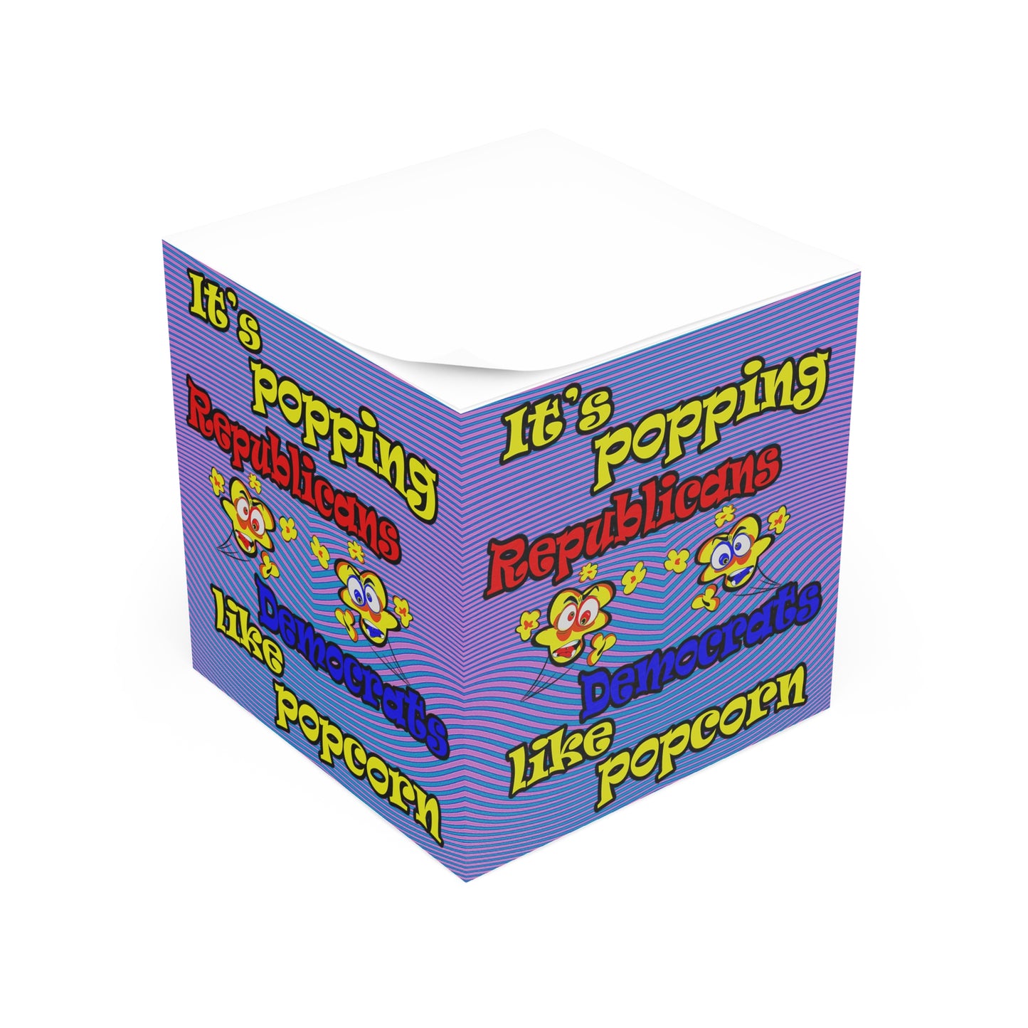 popping like popcorn - note cube (light blue-purple wave)