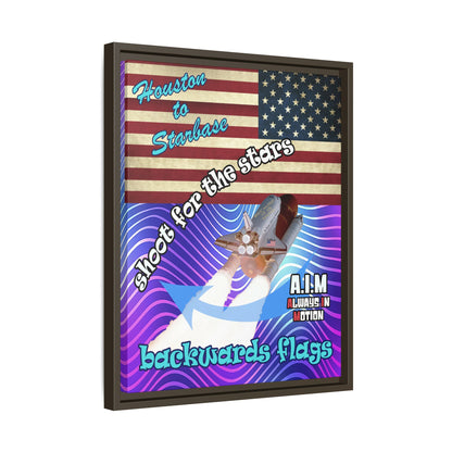 shoot for the stars - framed canvas art (purple wave)