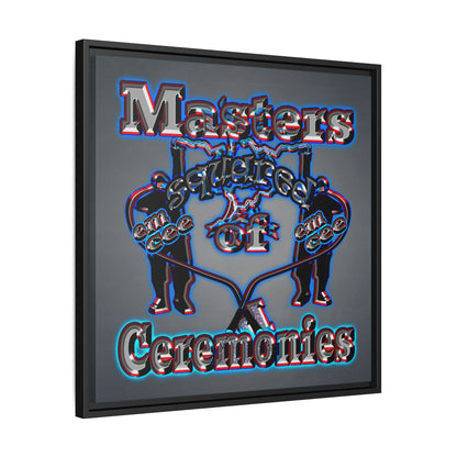 em cee squared - framed canvas art (grey-light grey)