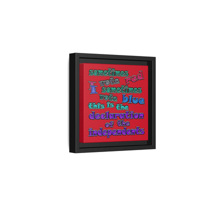 declaration of the independents - framed canvas art (dark red)
