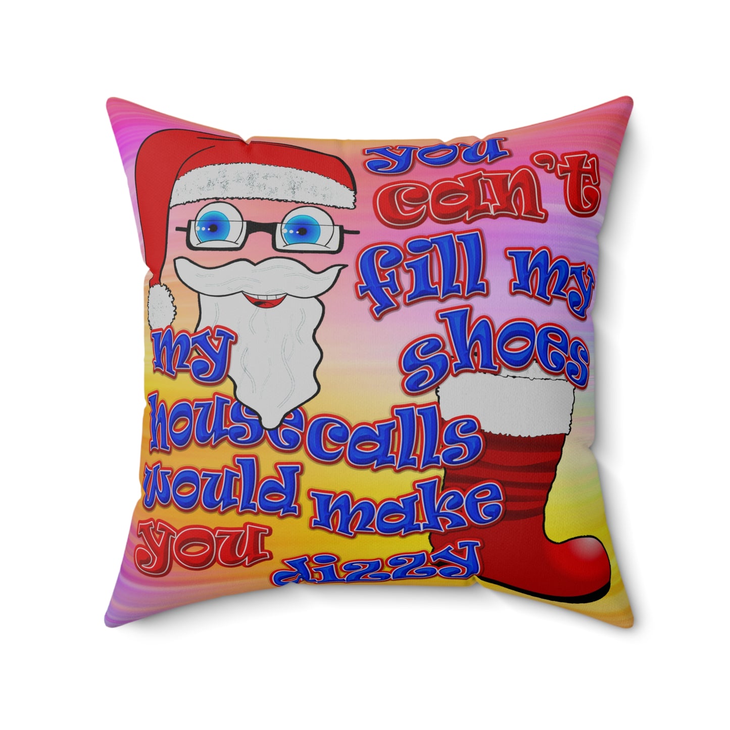 santa's shoes - Spun Polyester Square Pillow - (color blur)