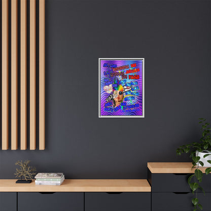 drop the beat - framed canvas art (purple wave)